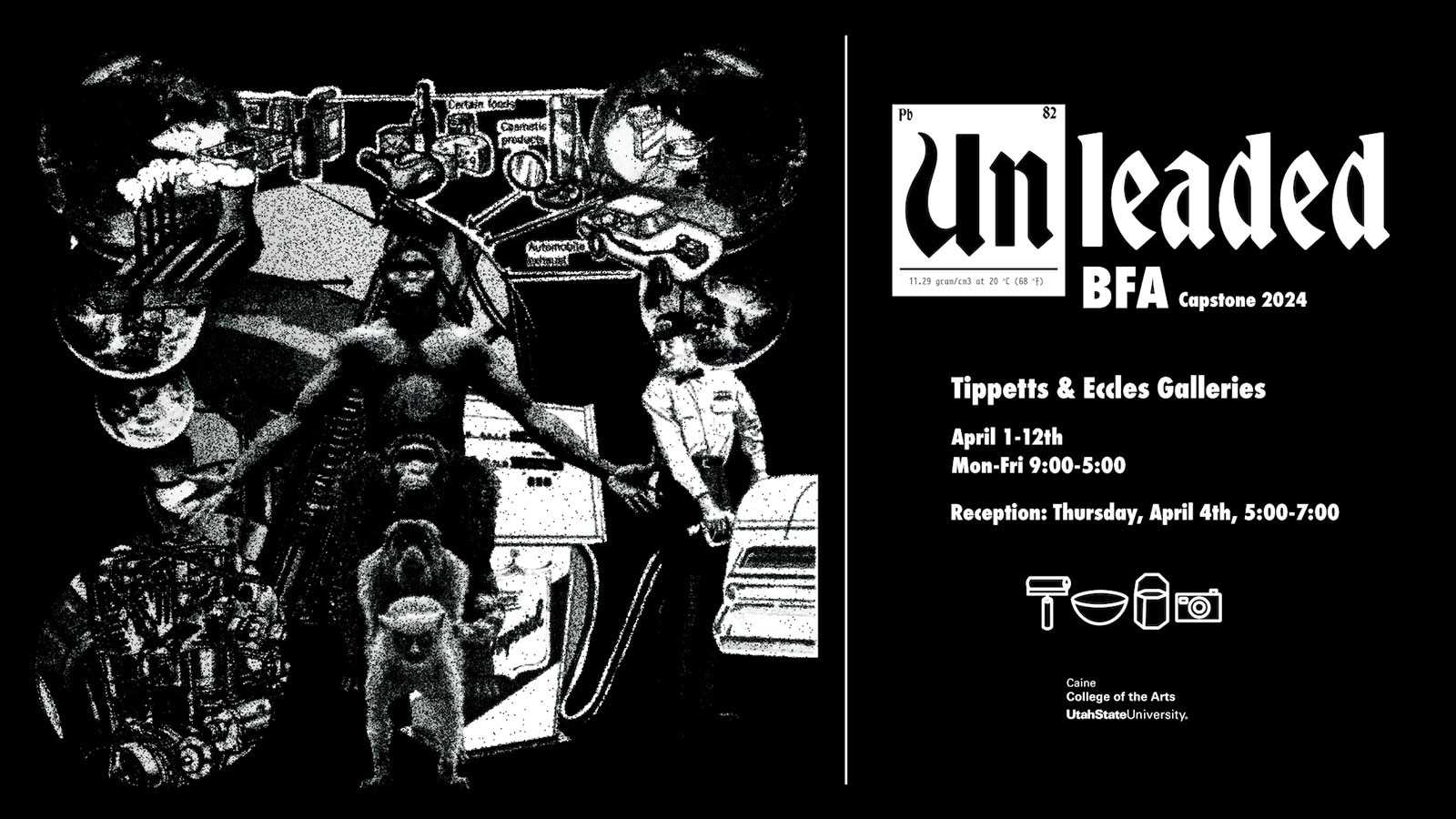 Text Reads: Tippetts & Eccles Galleries. April 1-12.