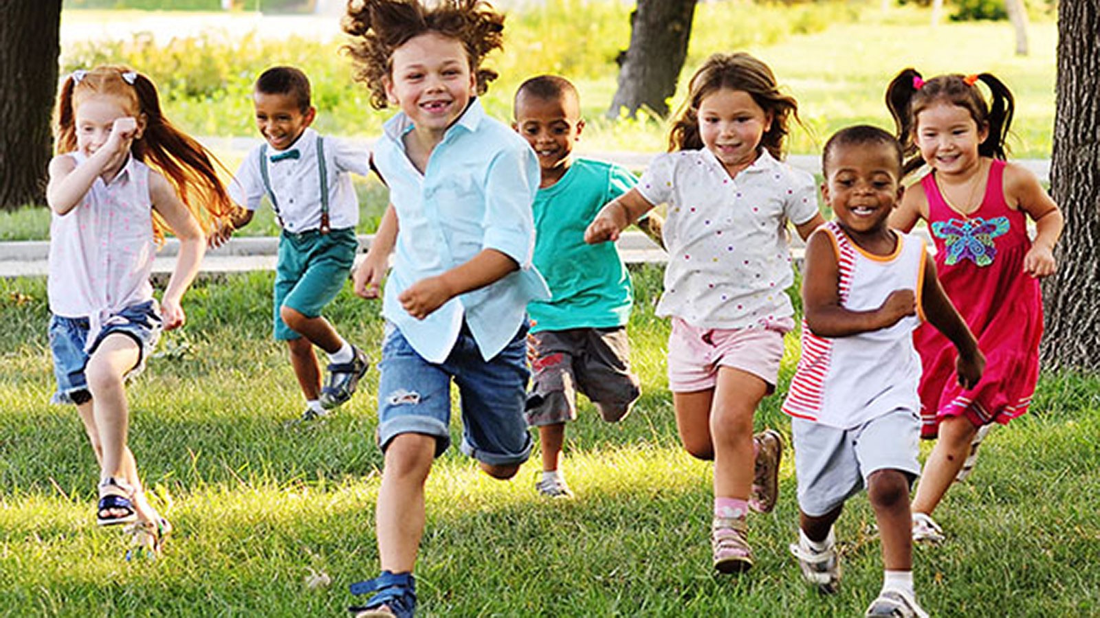 Children running.