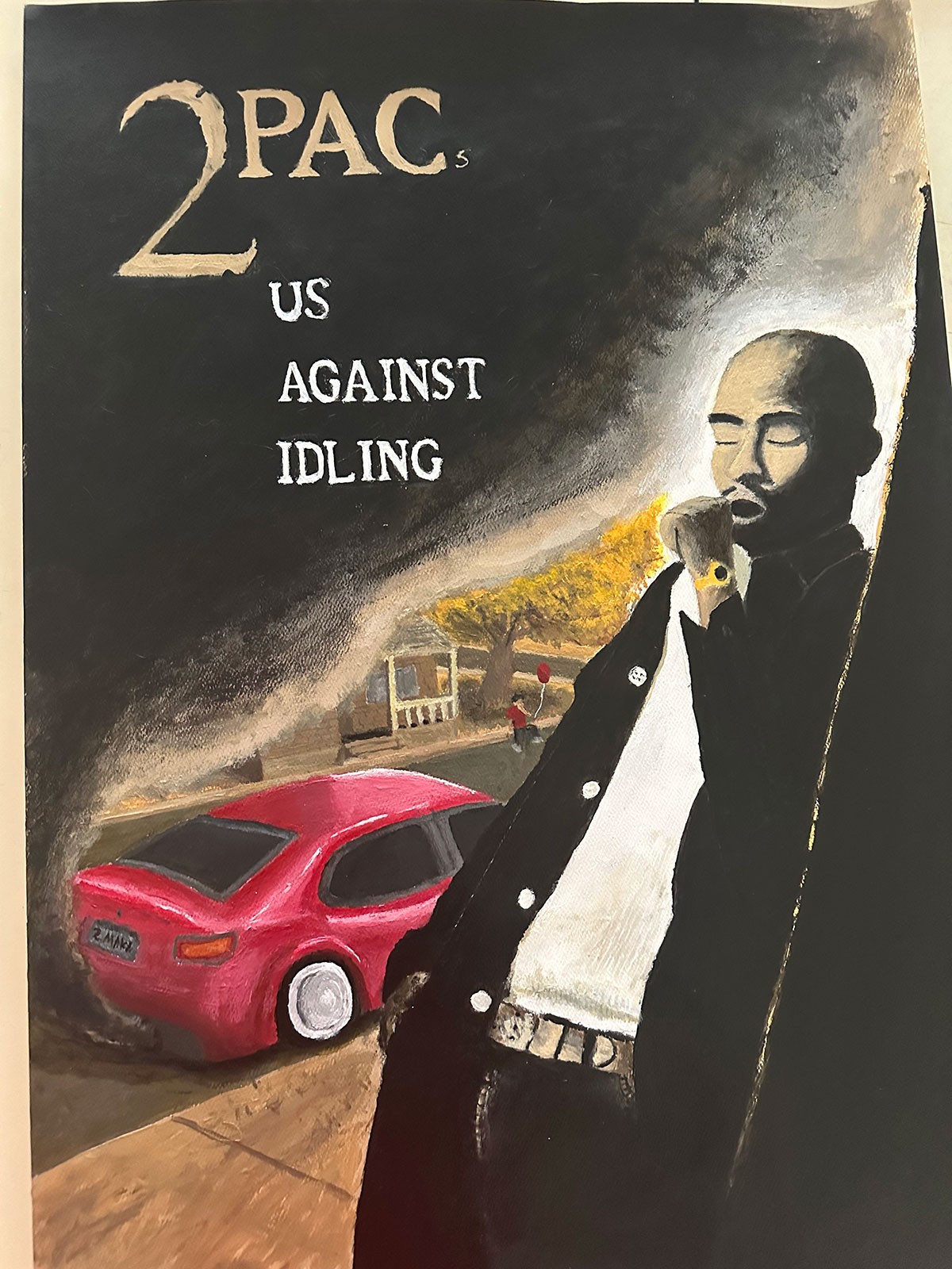 Text Reads: 2Pac. Us Against Idling.