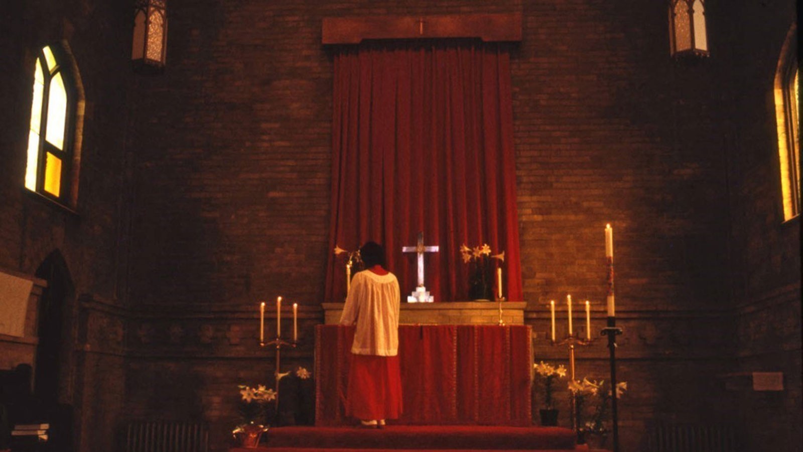 A photo of a chapel in the 1970s.