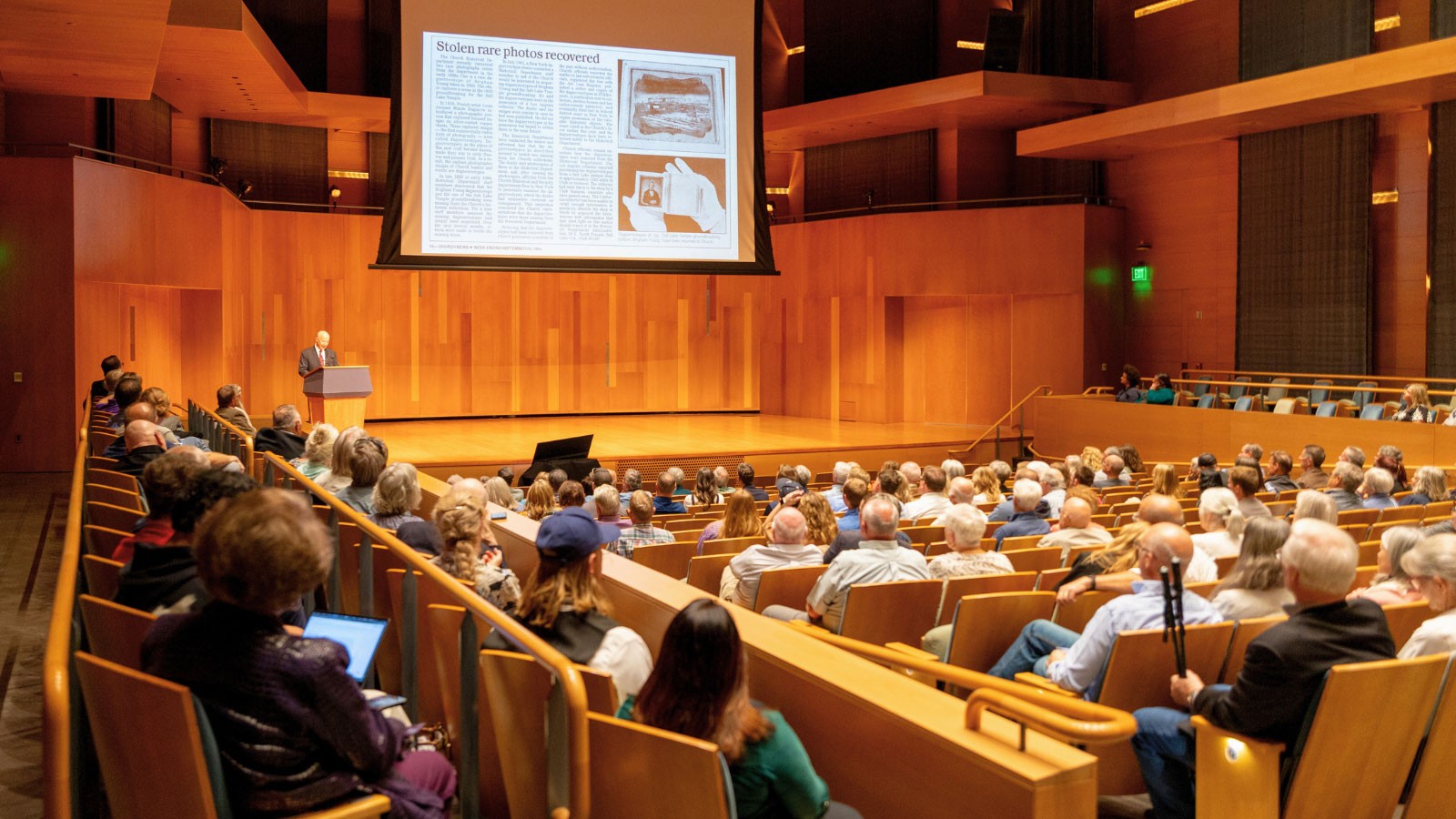 People attending a lecture.