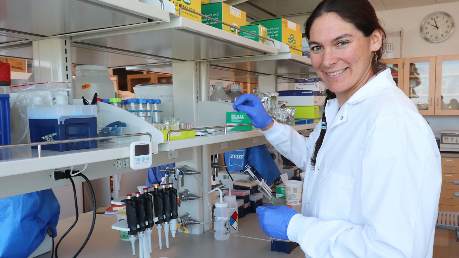 Sara Weinstein in a lab.