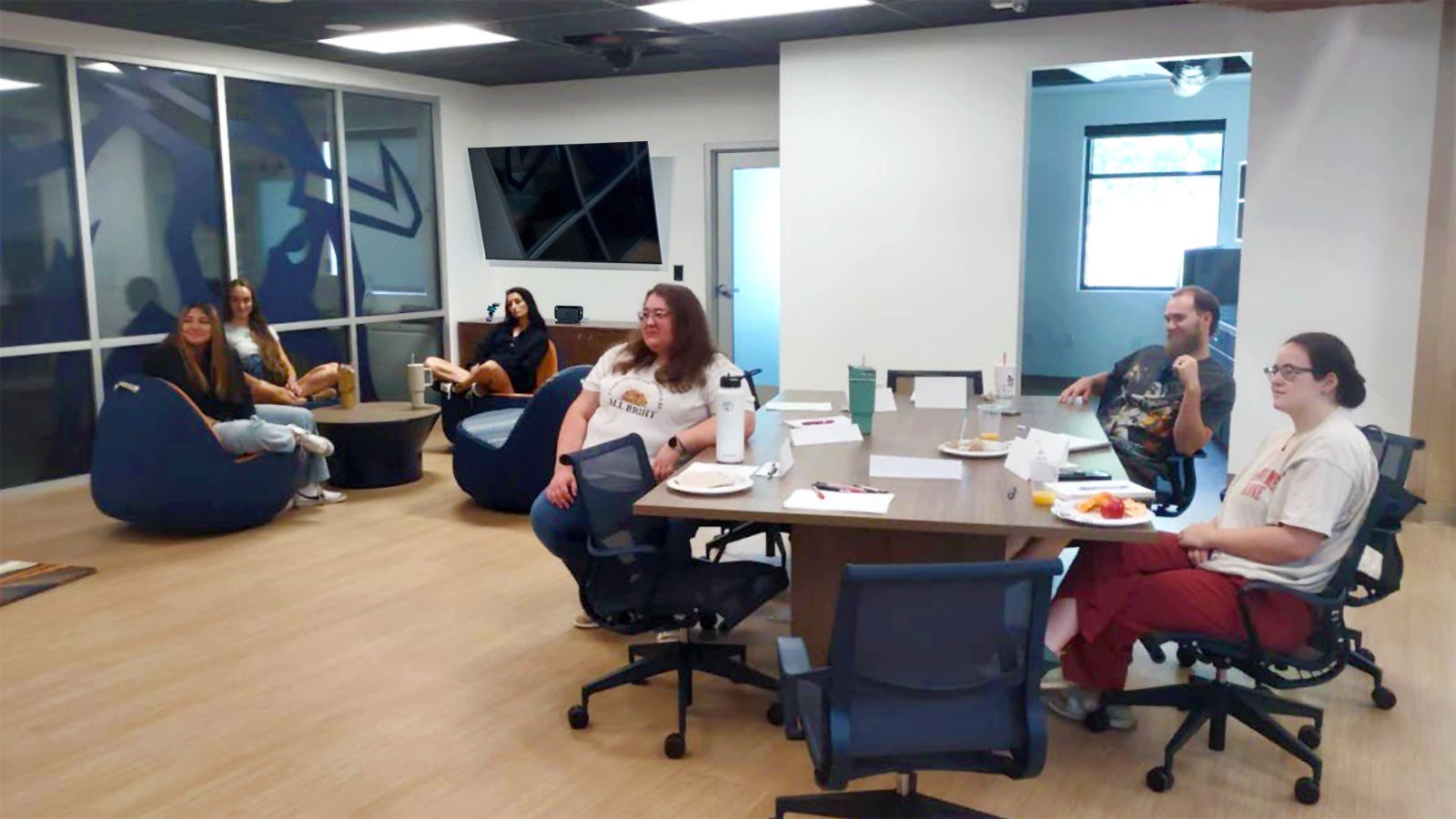 Students in a classroom.