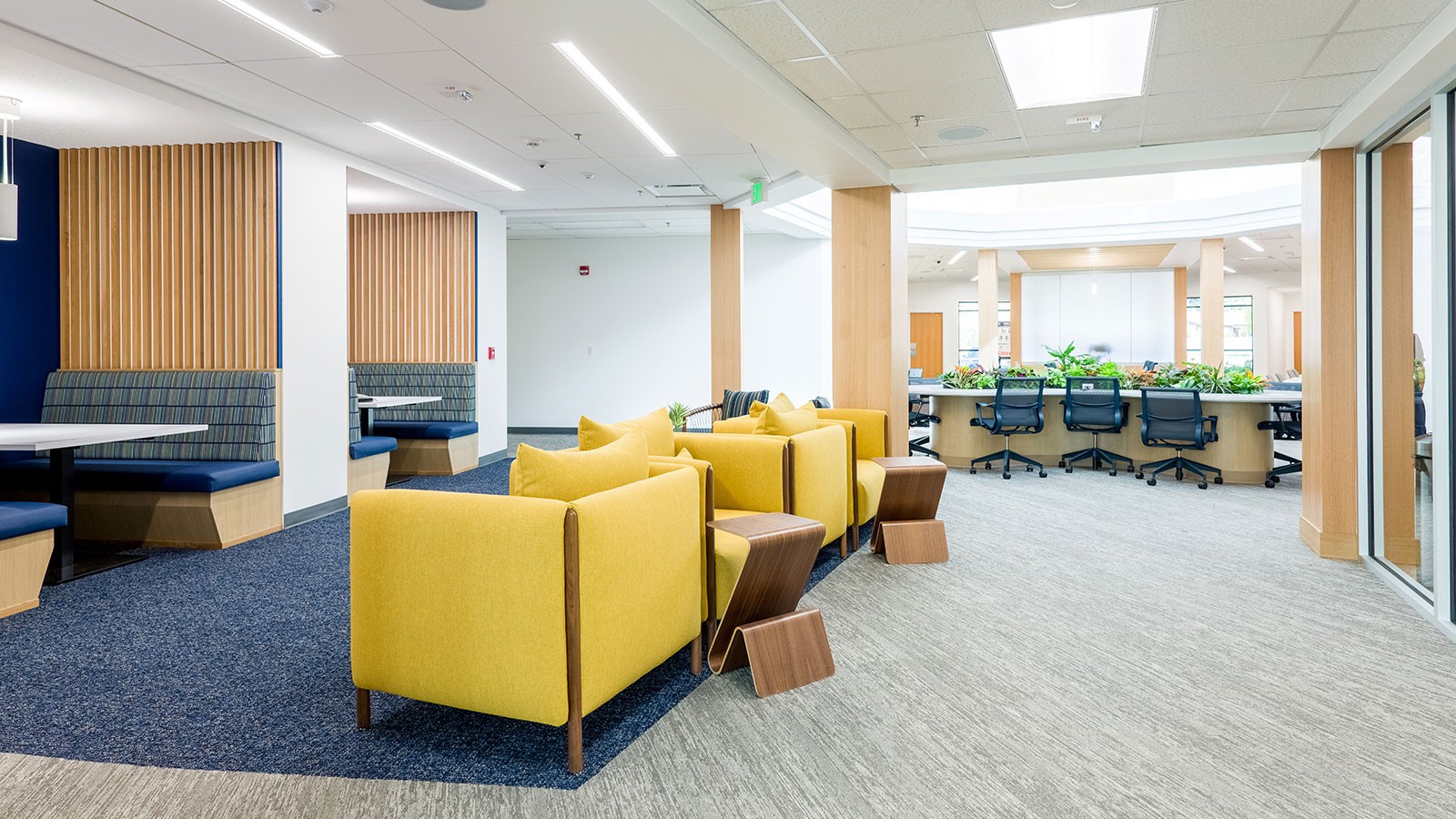 A common area in a higher education facility.
