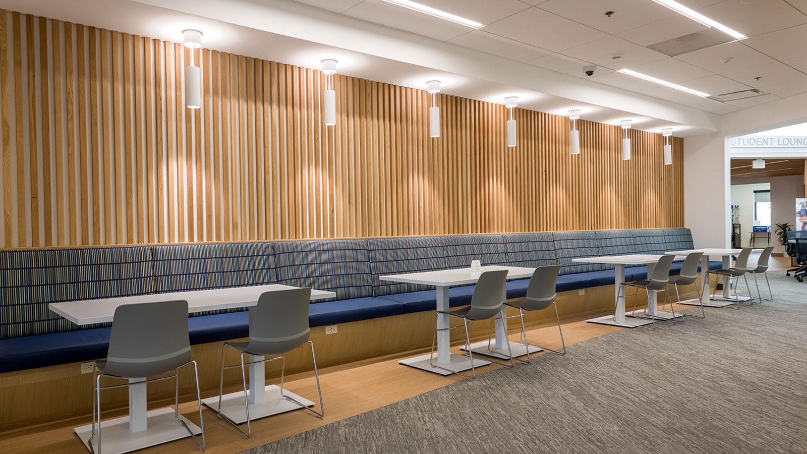 A common area in a higher education facility.