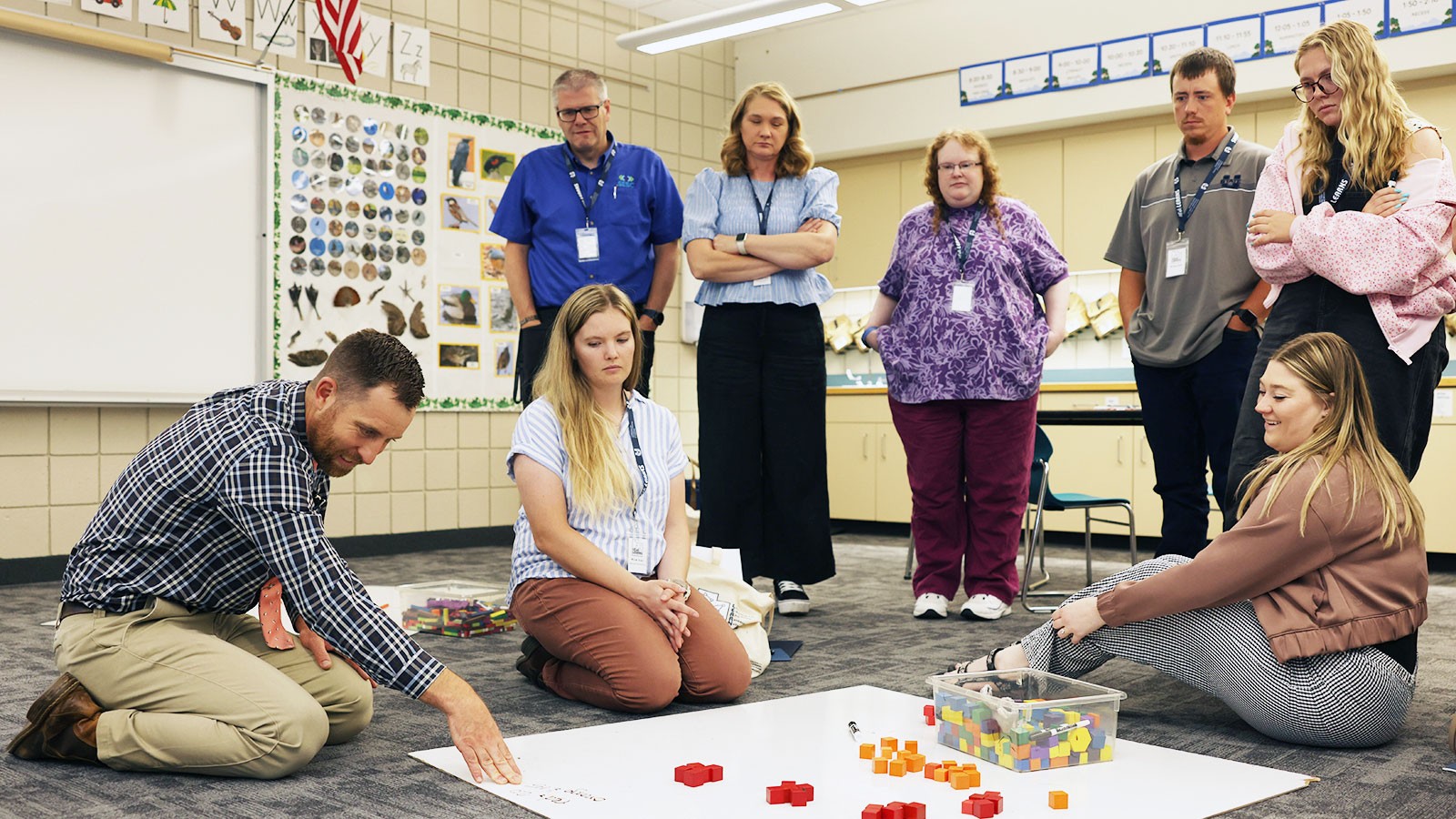 Teachers in a classroom.