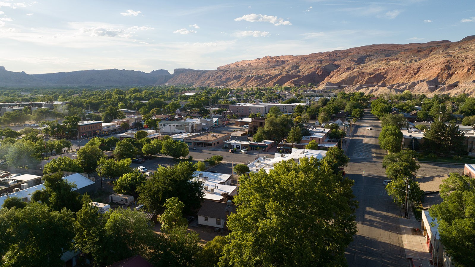 An aerial view of Moab.