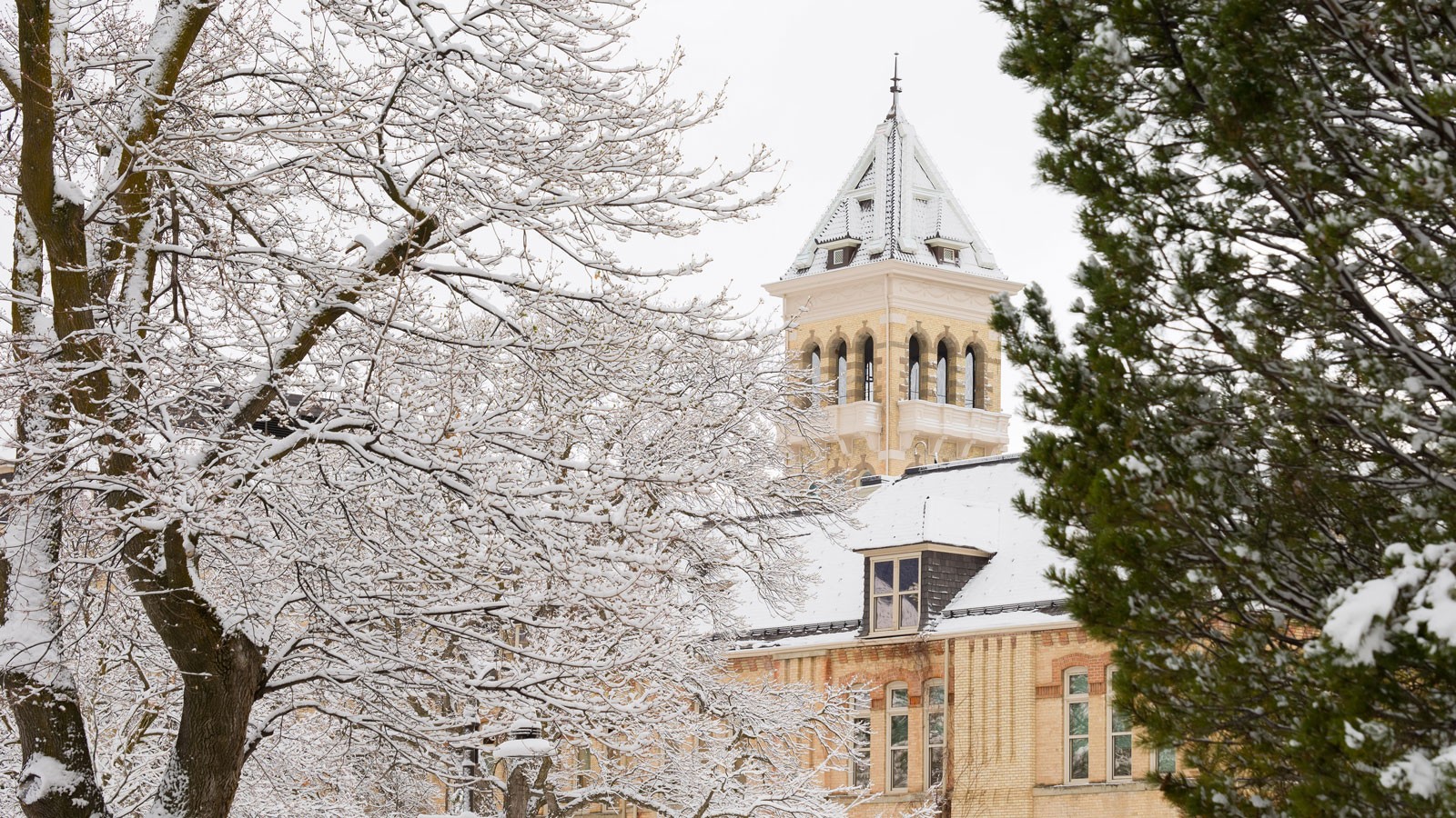 Old Main in winter.
