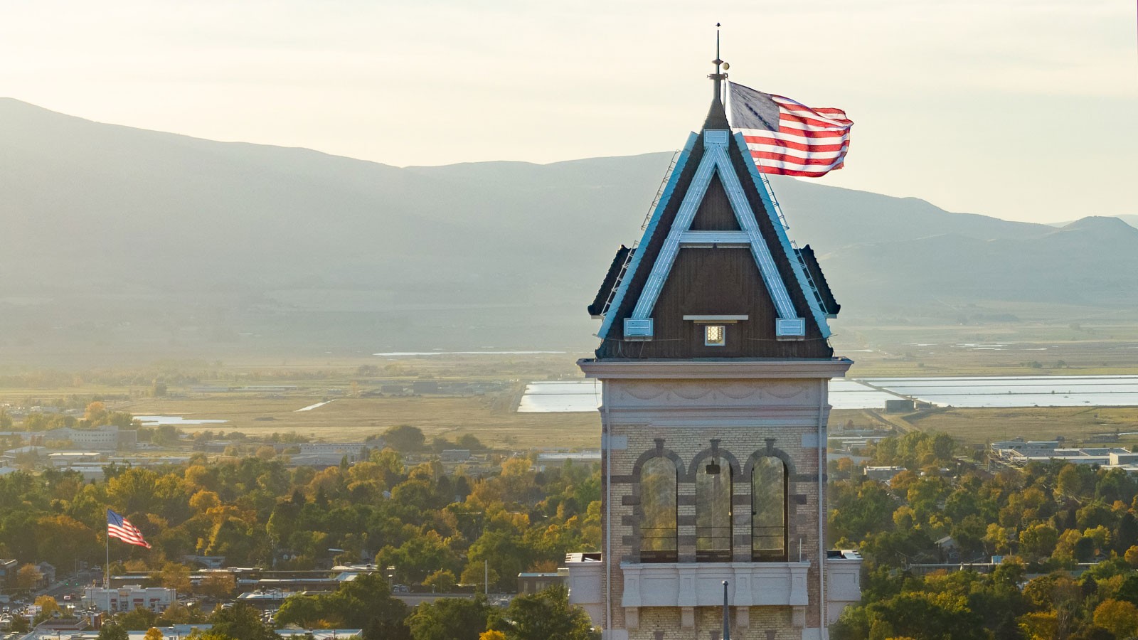 The tower of Old Main.