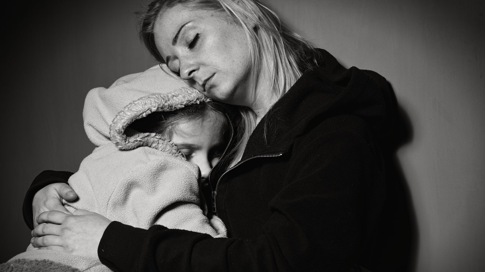A mother and a child.