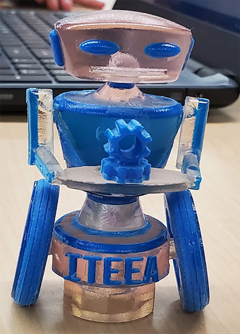 The trophy topper entry designed and 3D printed by USU club members.