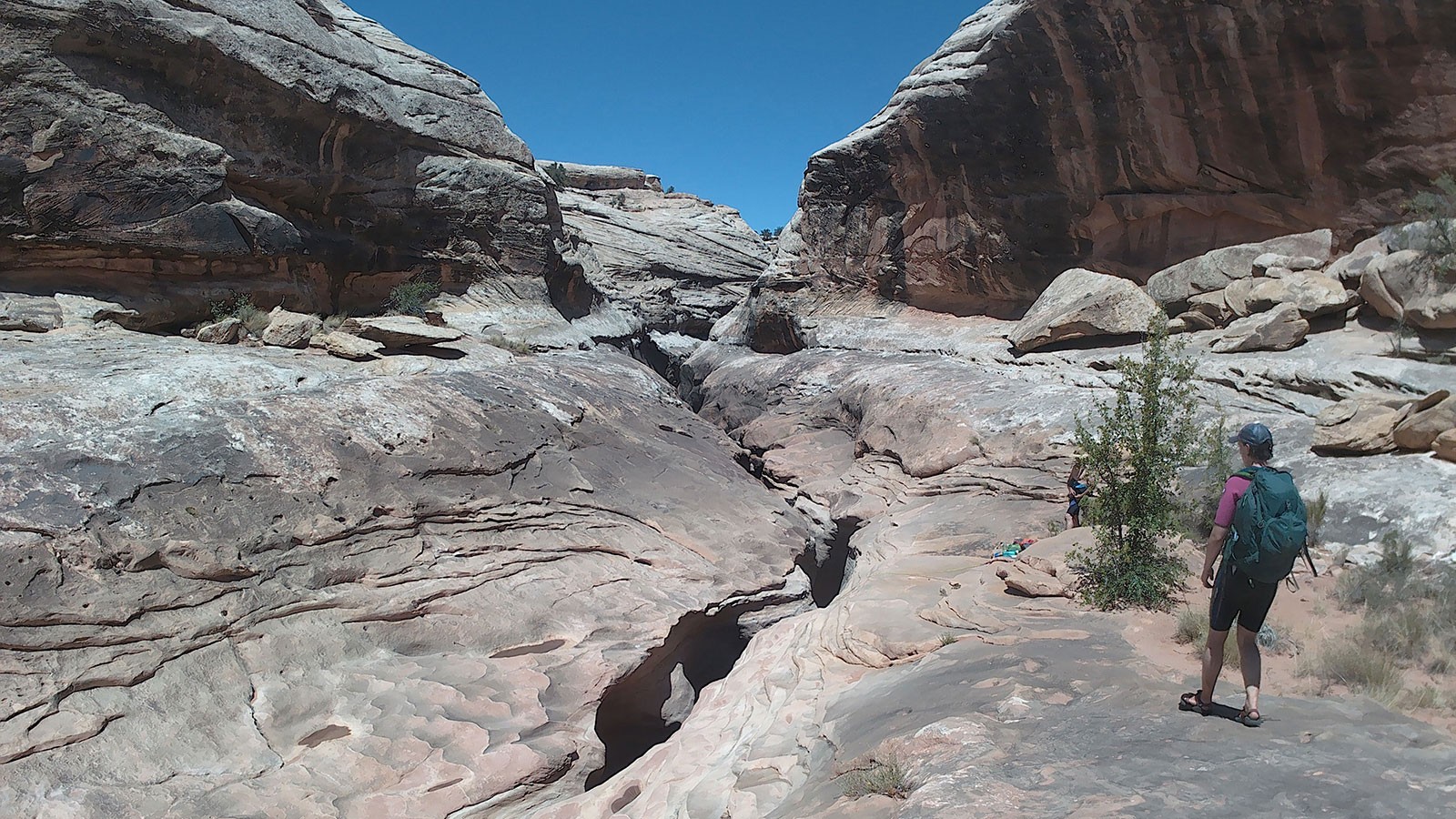 People hiking in southern Utah.