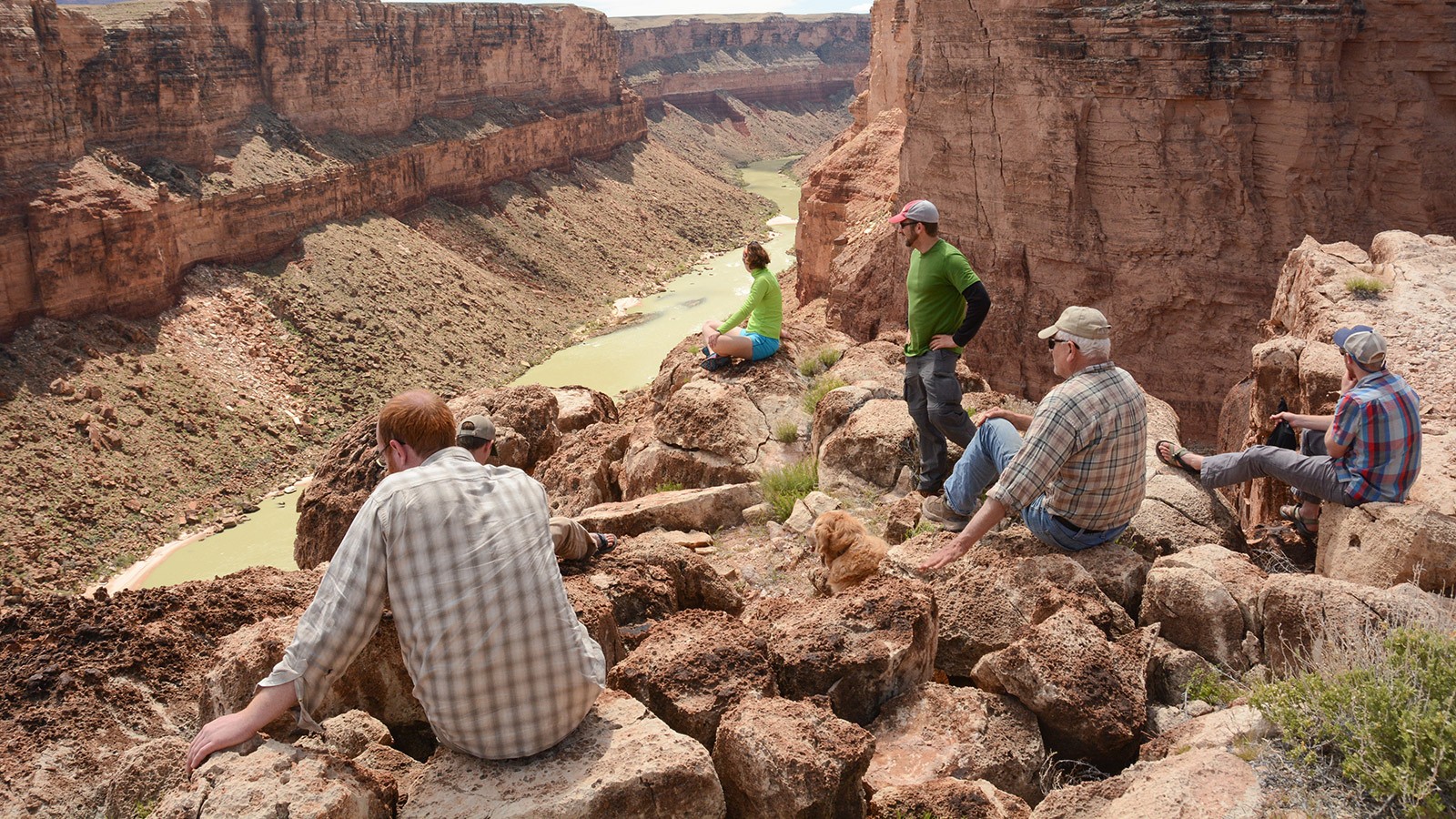 Jack Schmidt and his team sit on an overlook on the Colorado River.