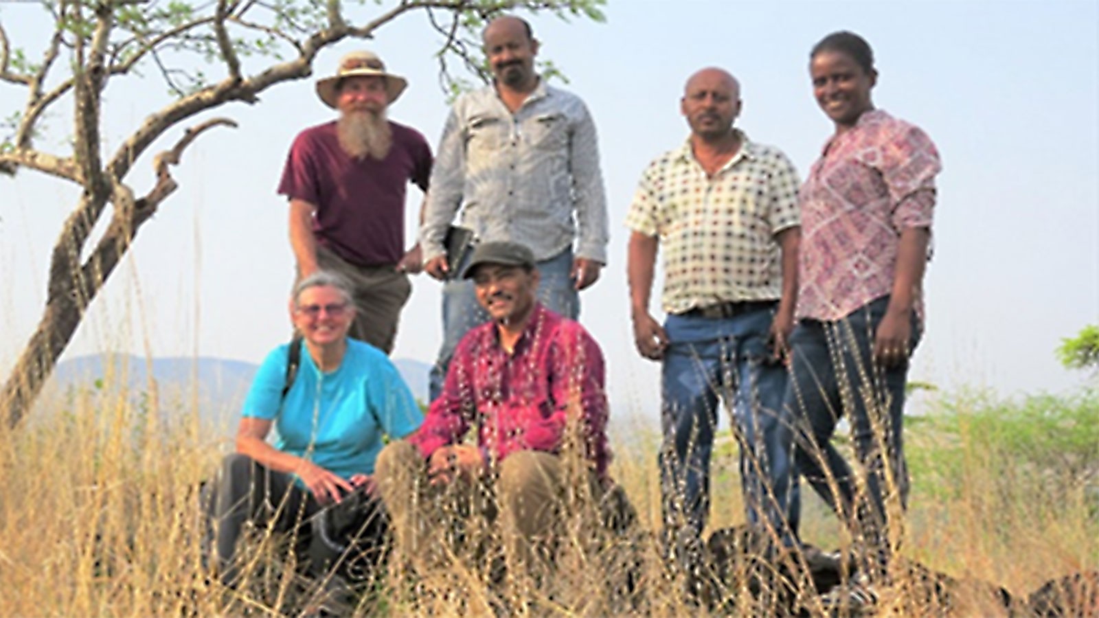 People in a field.