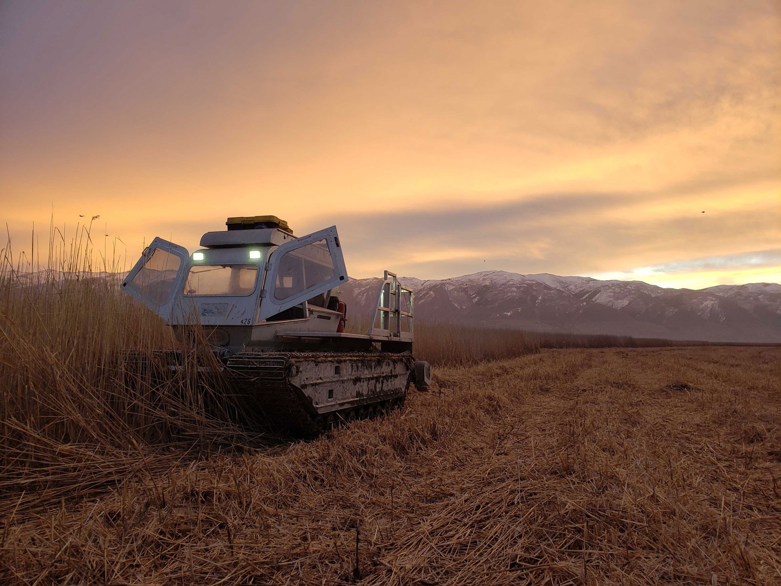 A machine in a field.