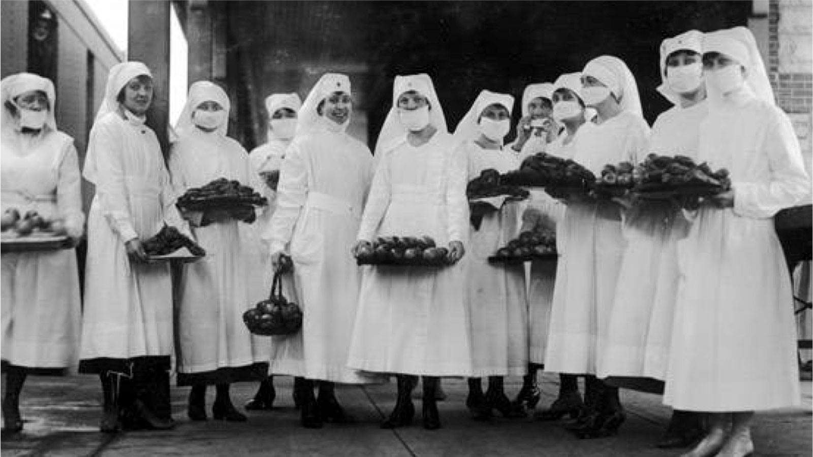 Red Cross volunteers on the UAC campus, 1919.