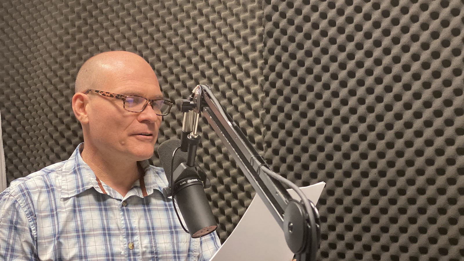 George Joeckel, recording a WebAIM course segment.