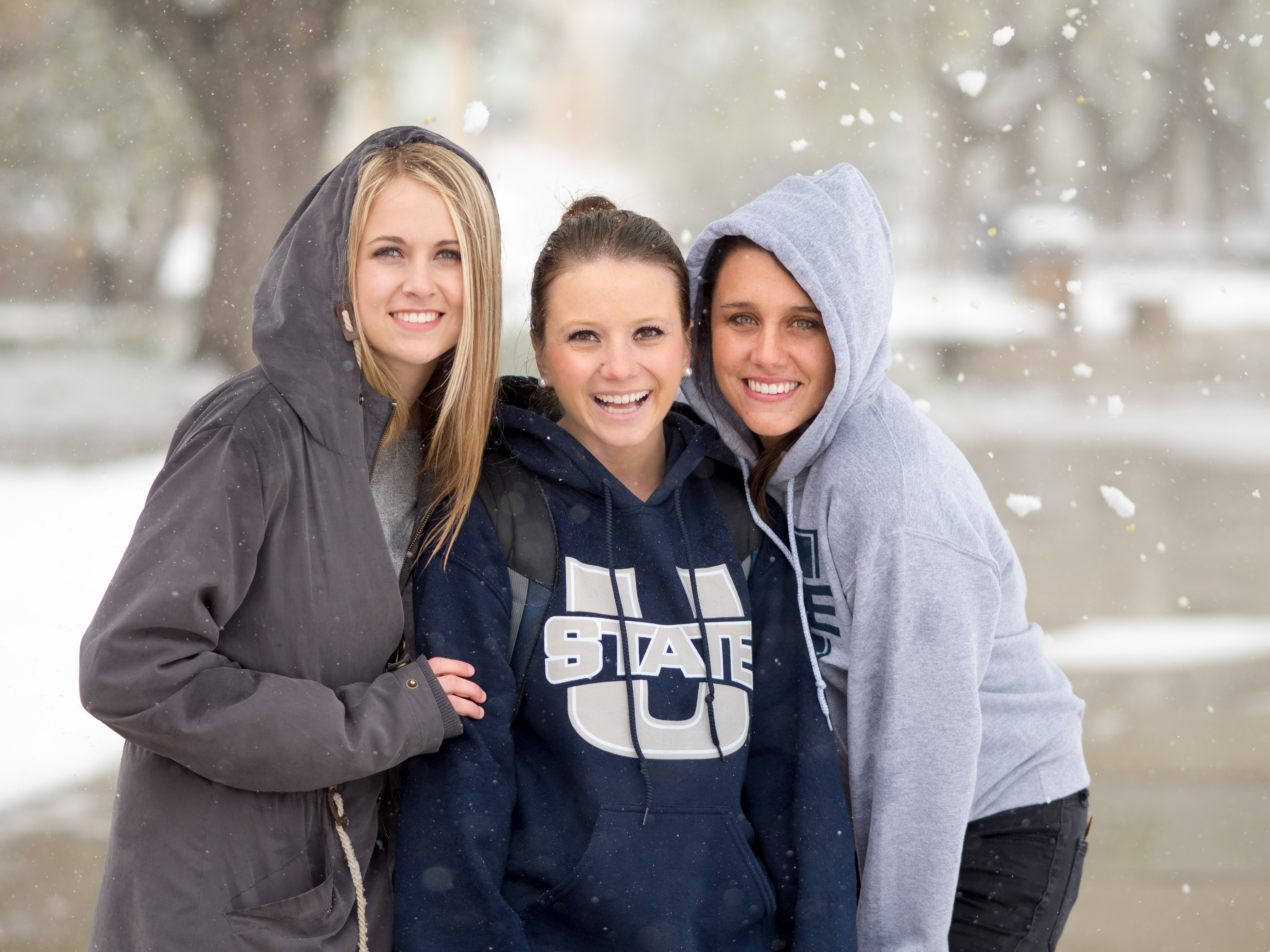 Students in the snow