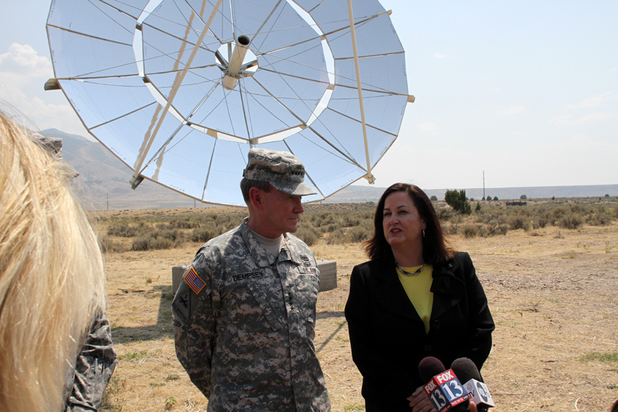 General Dempsey and Assistant Secretary Hammack at the Tooele Army Depot.