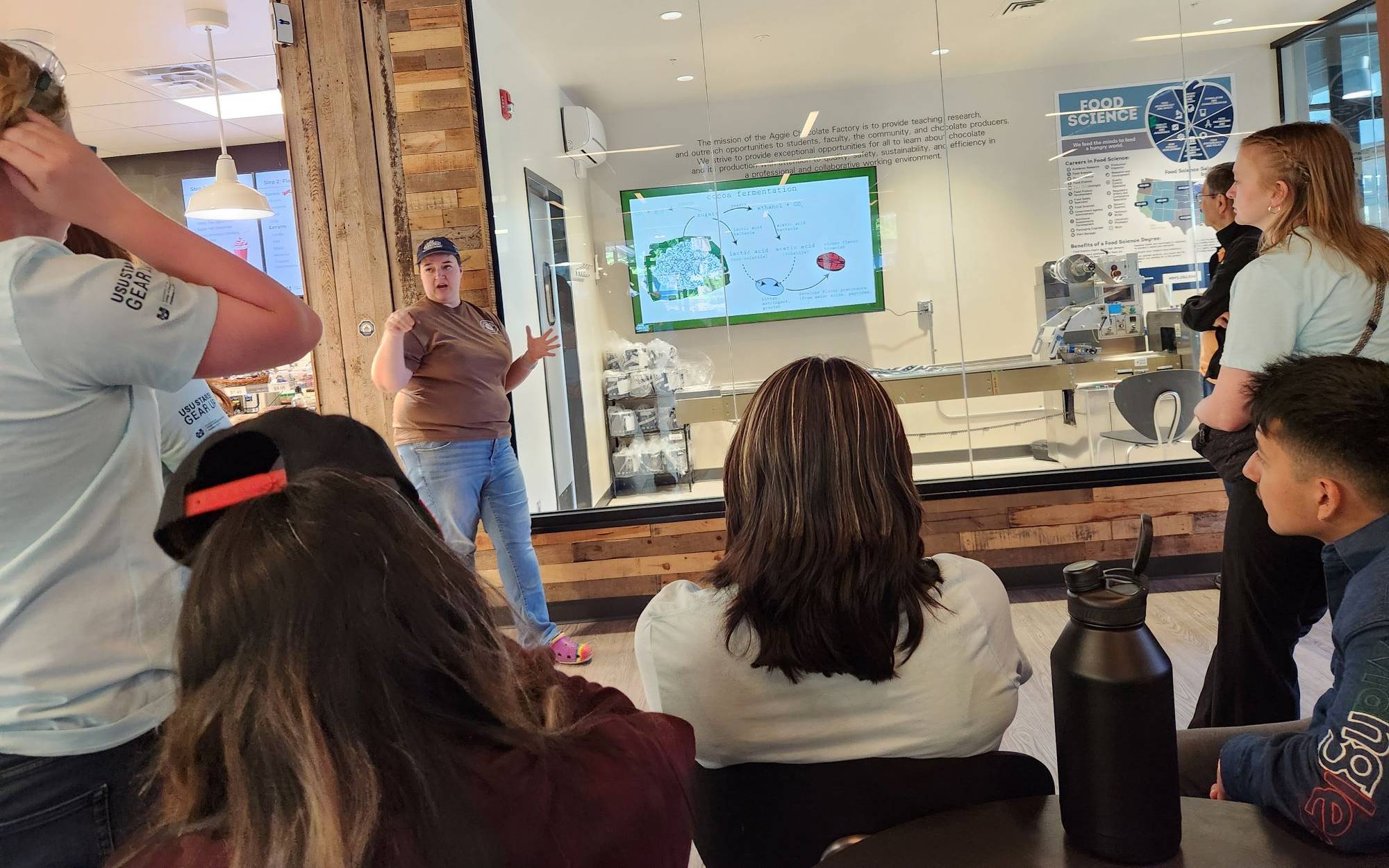 learning about Aggie Chocolate Factory