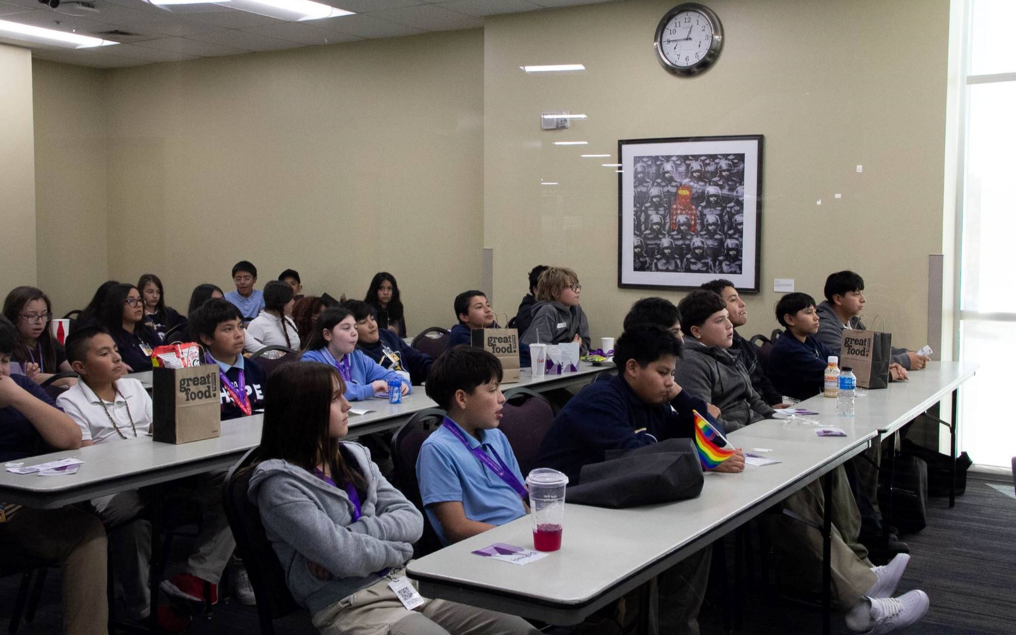 students visiting a classroom