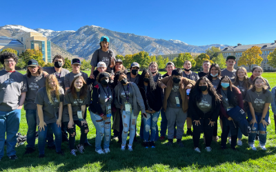 Students visiting Utah State University