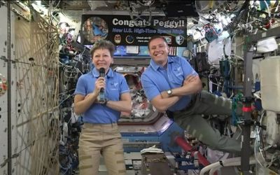 Astronauts on the international space station.